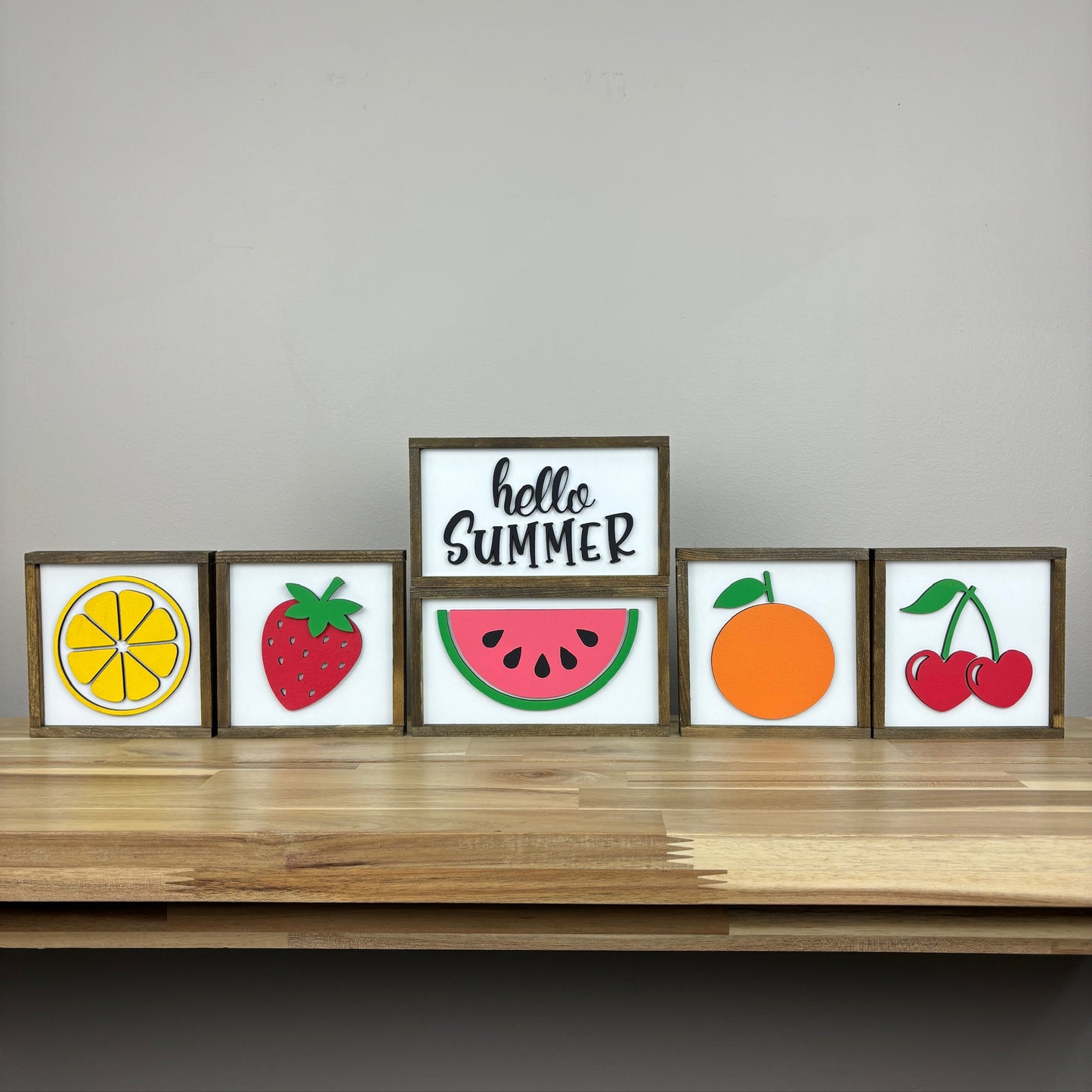 Hello Summer/Fruit Signs | Wood Mini Signs