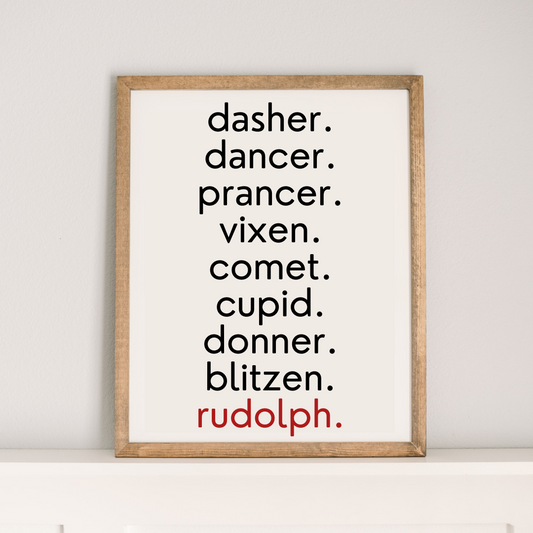 Reindeer Sign | 17x21 inch Wood Sign | Wood Framed Christmas Decor