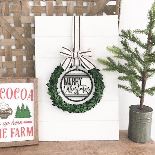 Preserved Boxwood Wreath Kit | Merry Christmas