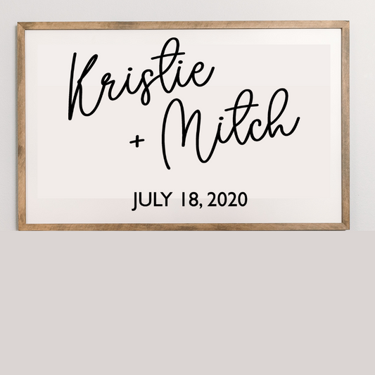 Custom Wedding Sign | 24x35 Wood Sign | Couple Name Sign
