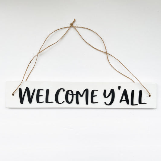 Welcome Y'all Wreath Sign