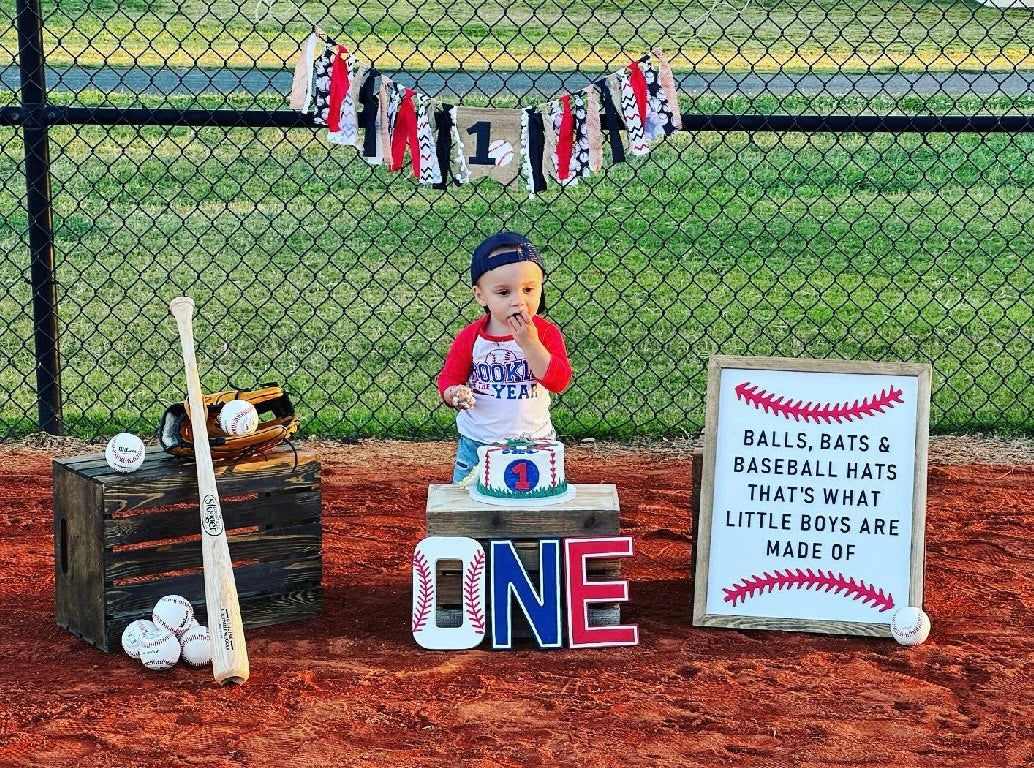 Little Boys are Made of | 17x21 inch Wood Sign | Baseball Sign