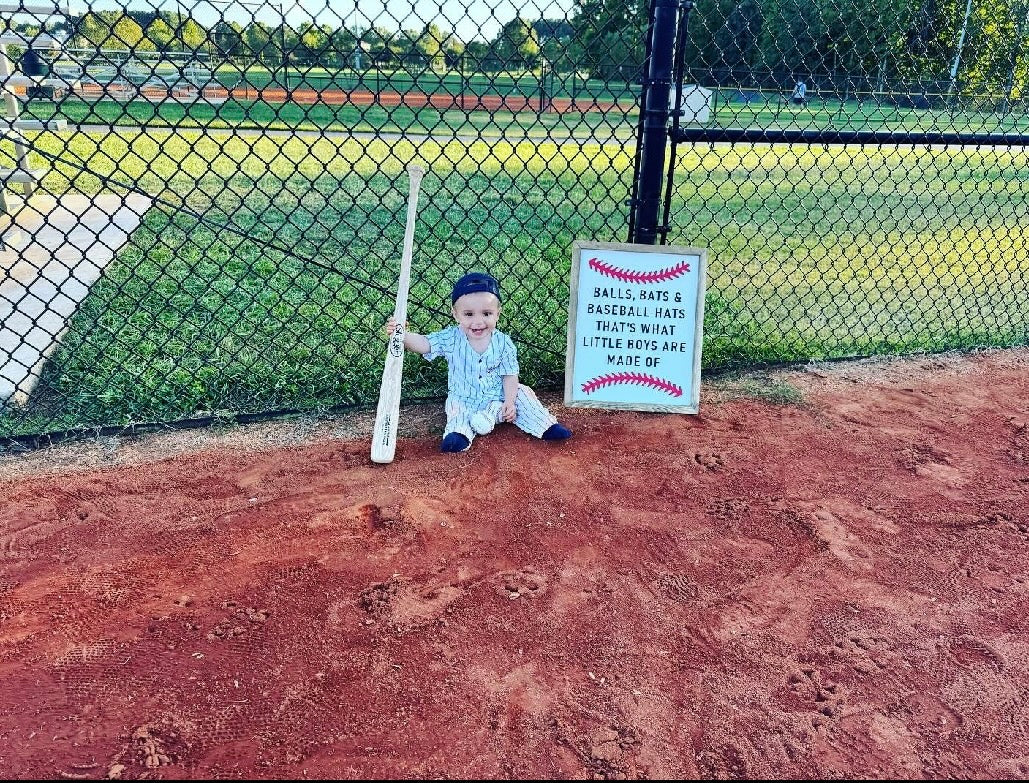 Little Boys are Made of | 17x21 inch Wood Sign | Baseball Sign