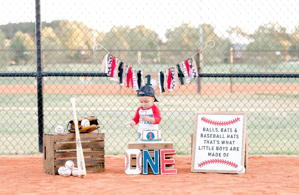 Little Boys are Made of | 17x21 inch Wood Sign | Baseball Sign