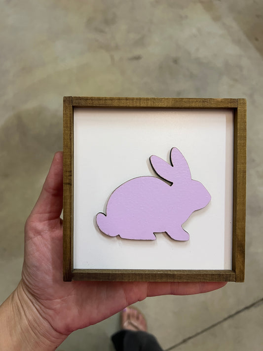 {Sold As Pictured} Purple Bunny Spring Sign 5x5 inches
