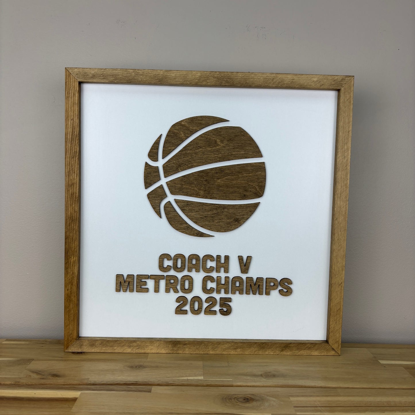 CUSTOM Write-On BASKETBALL Coach Appreciation Gift | 16x16 inch Sign