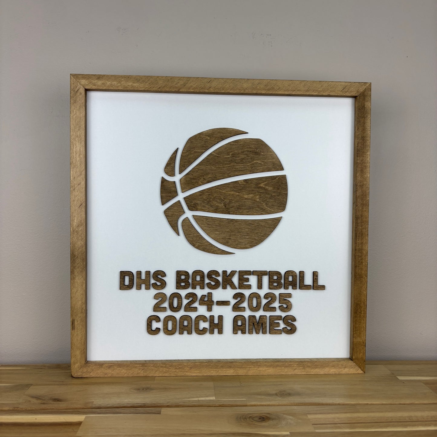 CUSTOM Write-On BASKETBALL Coach Appreciation Gift | 16x16 inch Sign