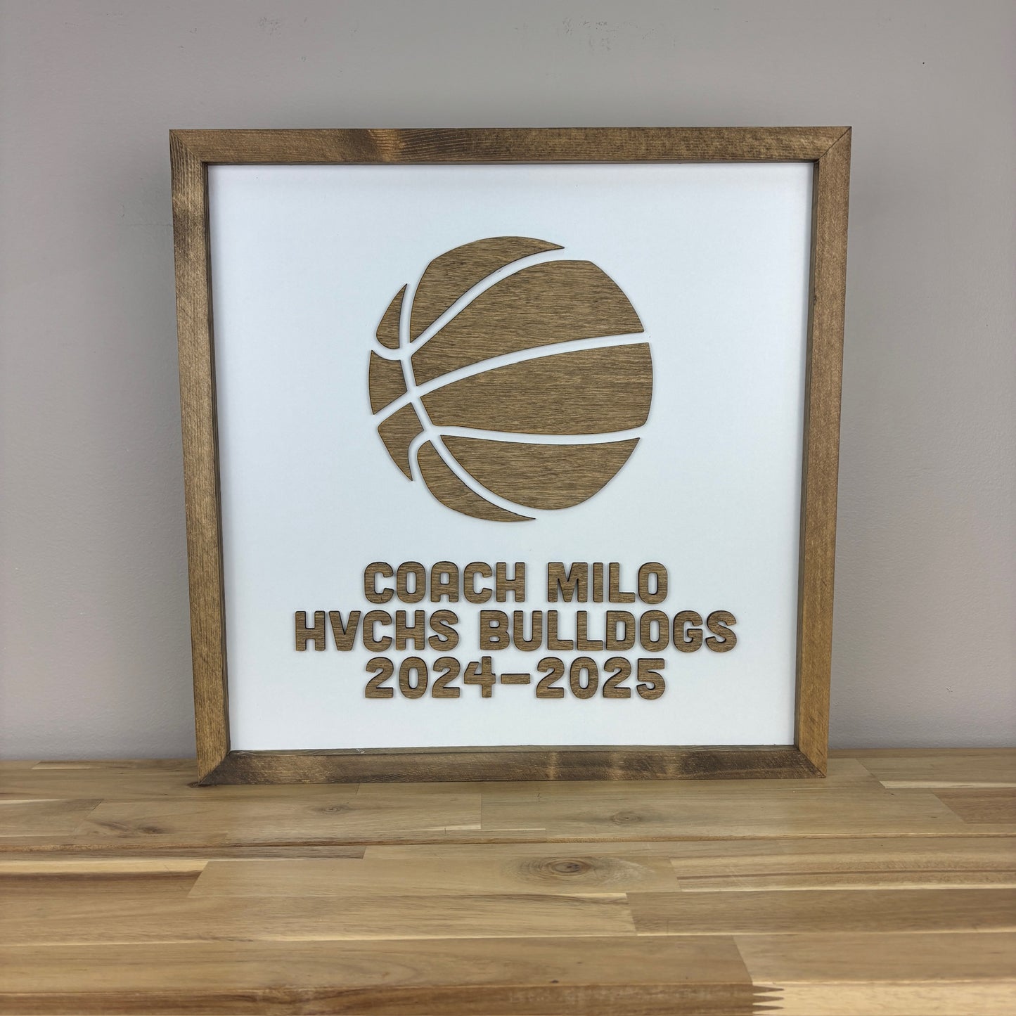 CUSTOM Write-On BASKETBALL Coach Appreciation Gift | 16x16 inch Sign