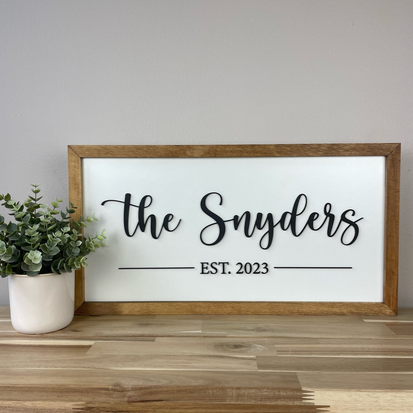 Custom 11x21 inch FAMILY NAME Sign