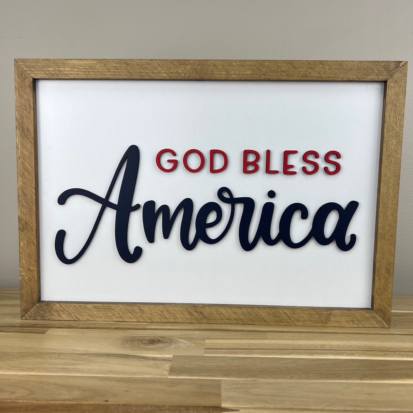 11x16 inch God Bless America | Wood Framed Sign