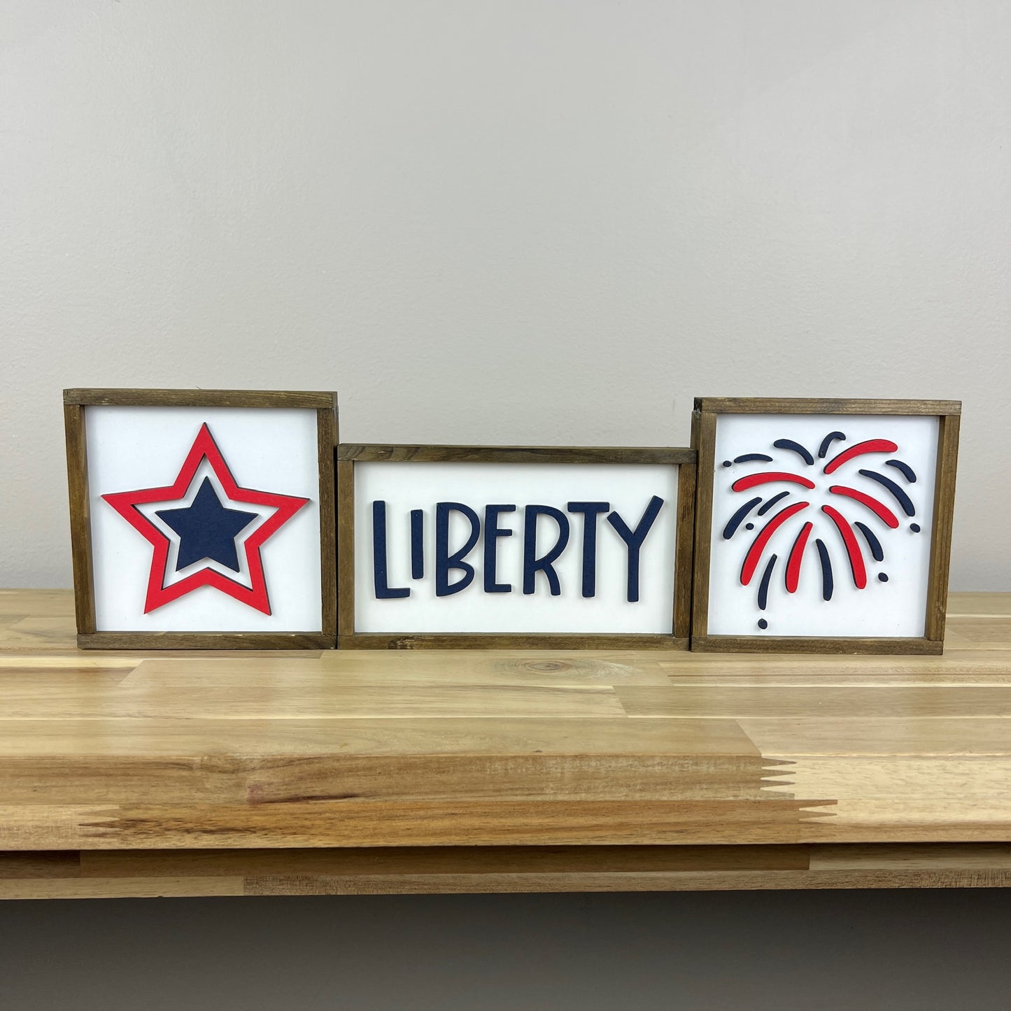 Patriotic Mini Signs | 5x5 inch or 4x7 inch Wood Signs