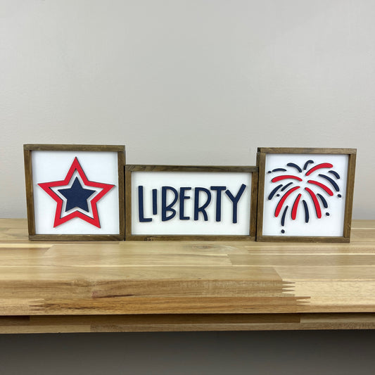 Patriotic Mini Signs | 5x5 inch or 4x7 inch Wood Signs