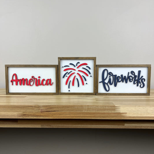 Patriotic Mini Sign BUNDLE - Set of 3
