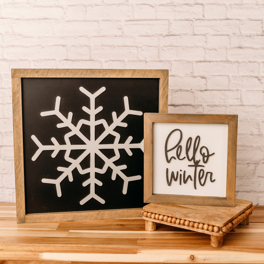 Big Snowflake Sign | 16x16 inch Wood Sign | Winter Sign