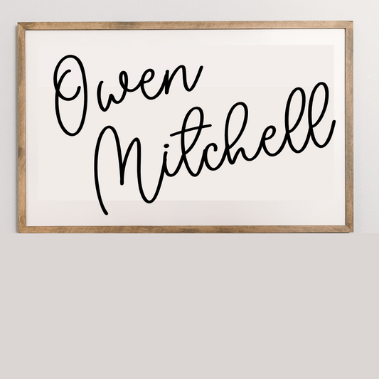 Framed Name Sign | 35x24 inch Wood Sign