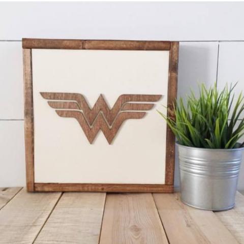 Superhero Wall Art | 11x11 inch Wood Sign