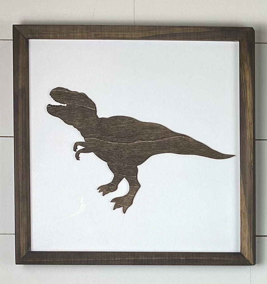 Dinosaur Wood Sign | 14 inch Dinosaur Sign | Dinosaur Gallery Wall Sign