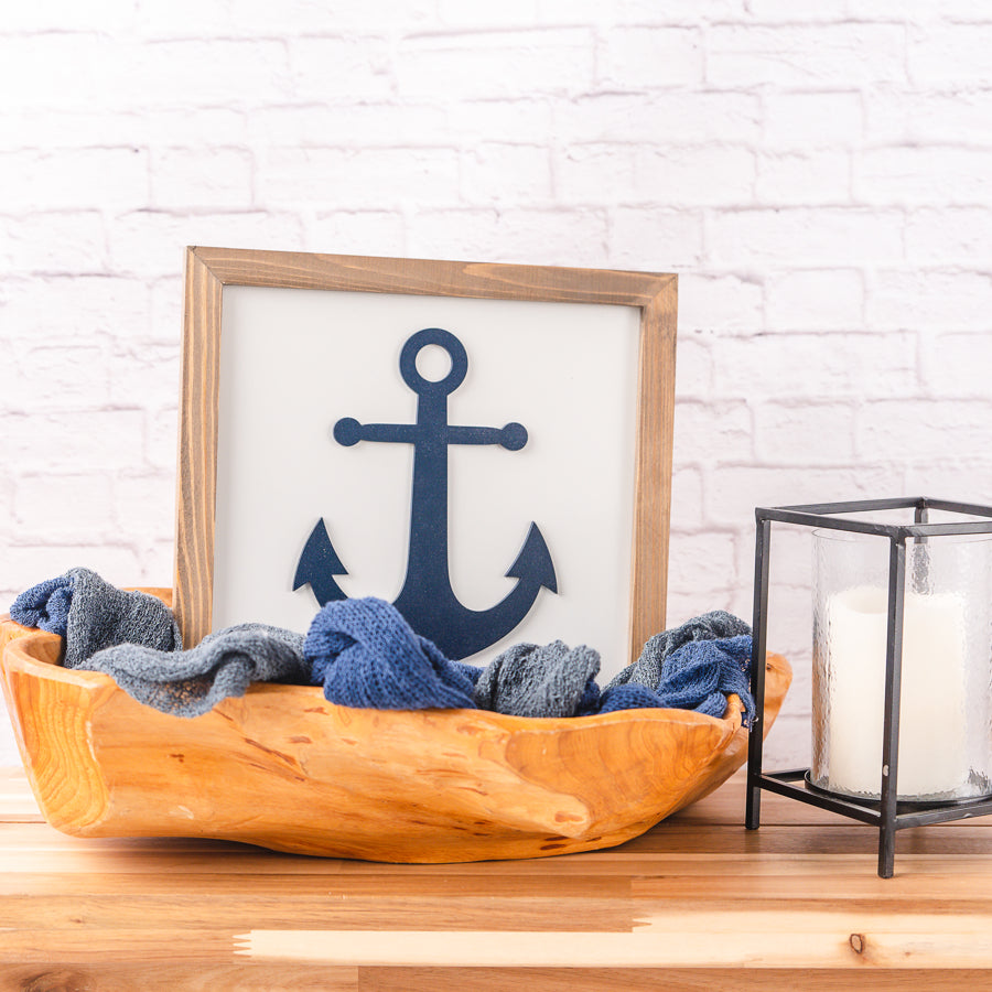 Anchor | 11x11 inch Wood Sign | Beach House Sign | Lake House Sign