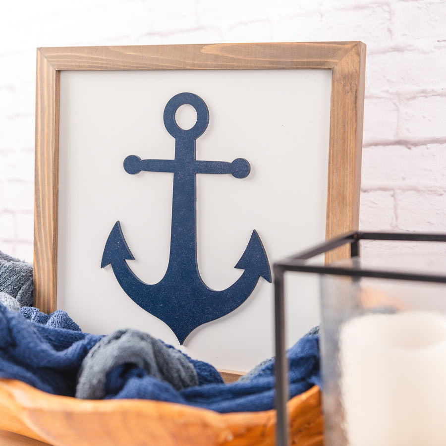 Anchor | 11x11 inch Wood Sign | Beach House Sign | Lake House Sign