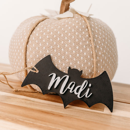 Halloween Personalized Bat Tag