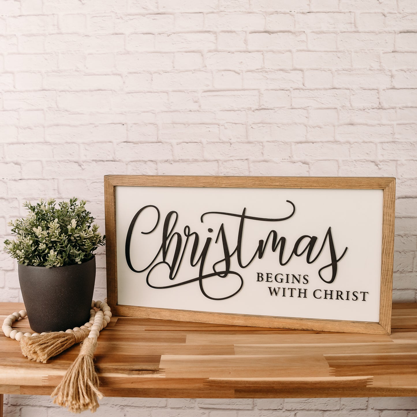 Christmas Begins With Christ I 11x21 I Wood Sign