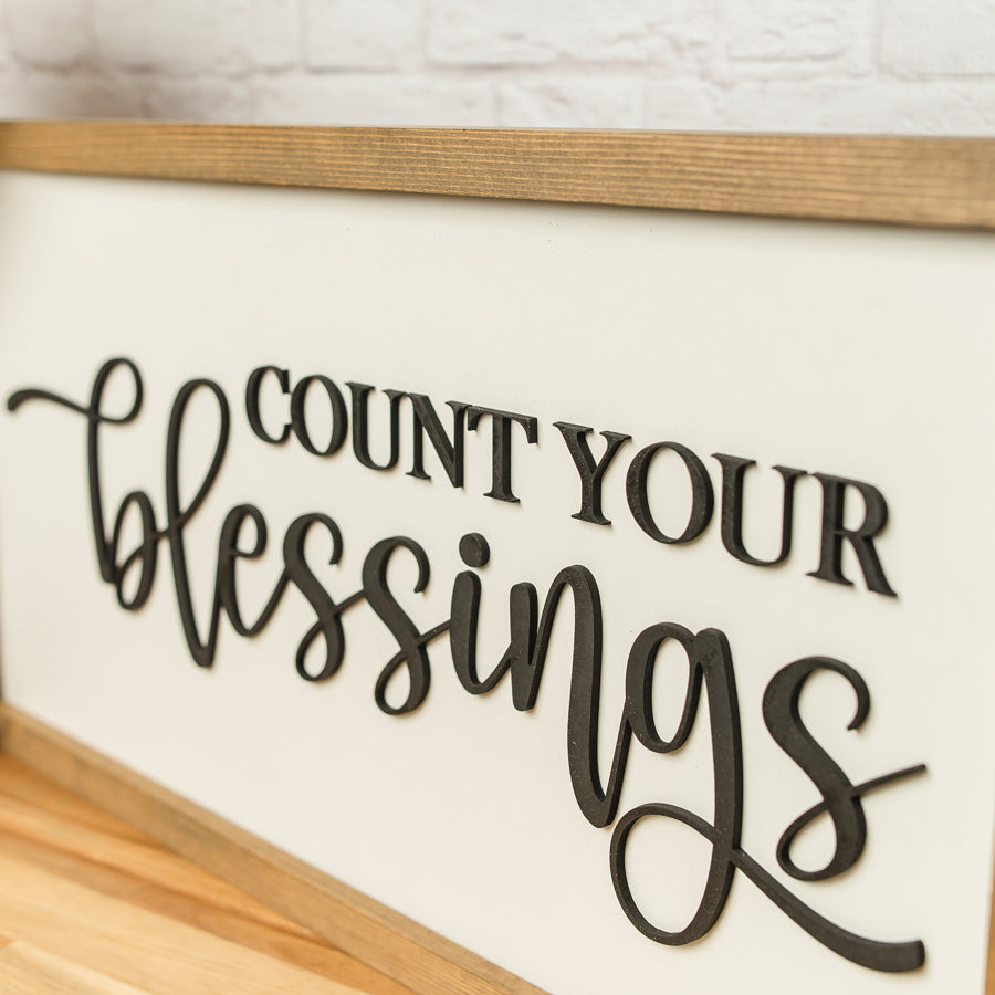 Count Your Blessings | 11x21 inch | Wood Sign