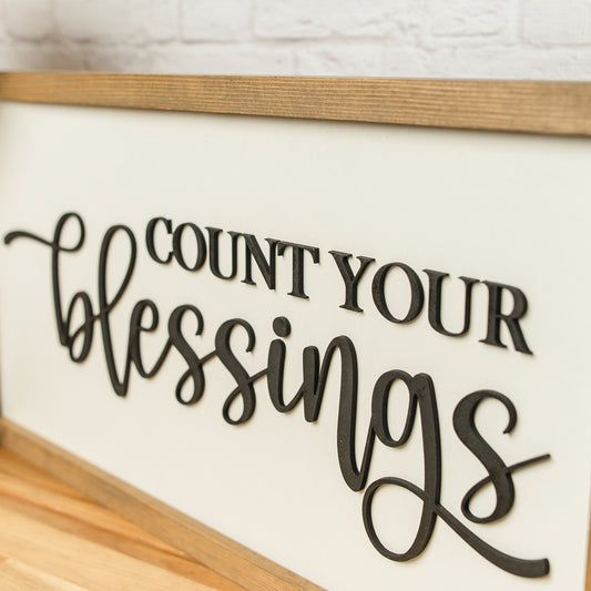 Count Your Blessings | 11x21 inch | Wood Sign