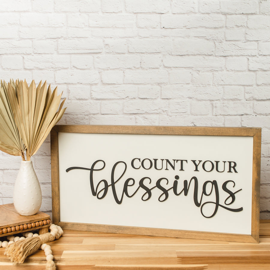 Count Your Blessings | 11x21 inch | Wood Sign