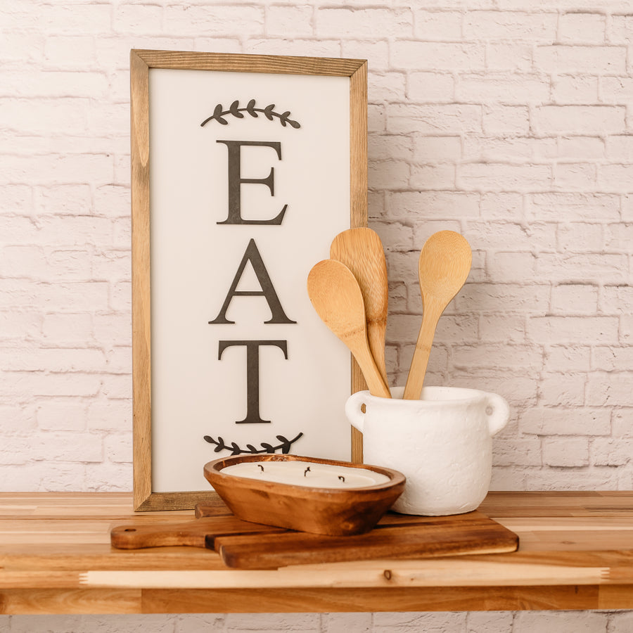 EAT | 11x21 inch Wood Sign | Kitchen Sign