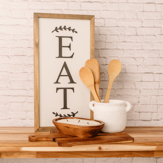EAT | 11x21 inch Wood Sign | Kitchen Sign
