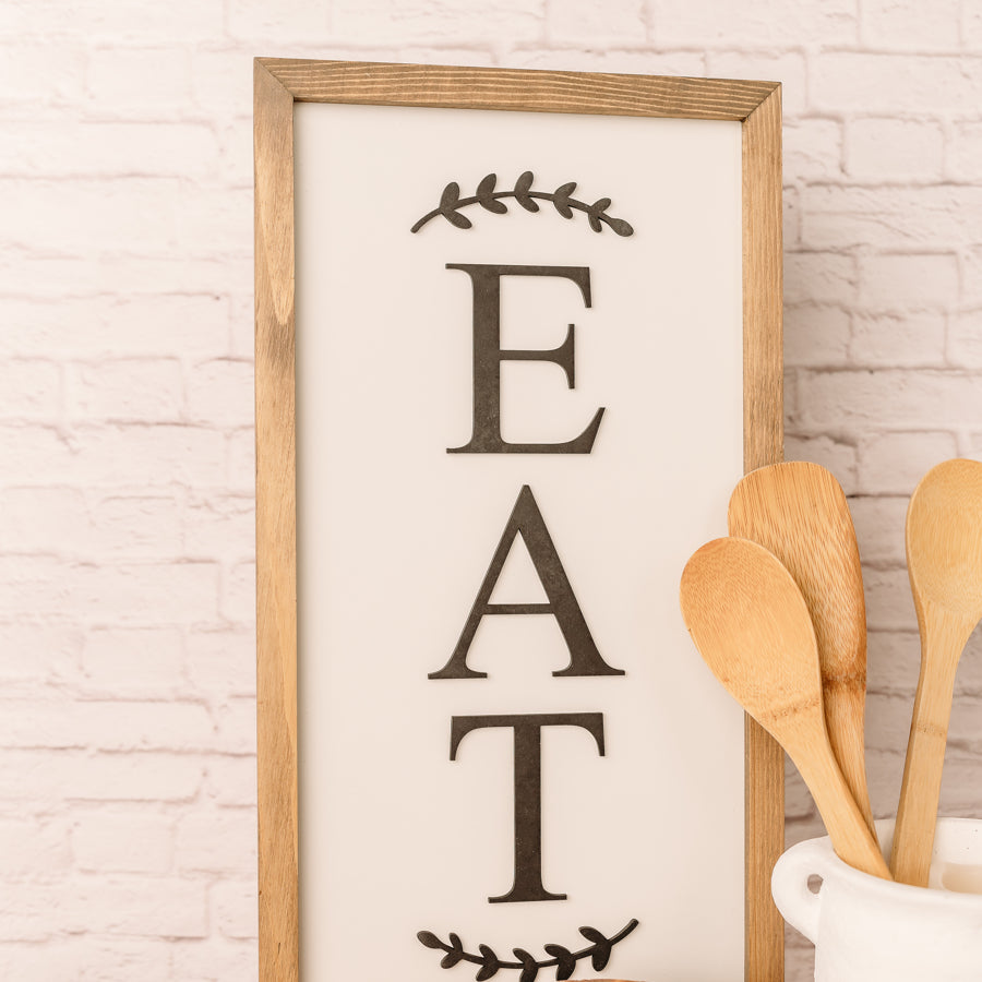 EAT | 11x21 inch Wood Sign | Kitchen Sign