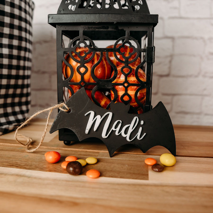 Halloween Personalized Bat Tag