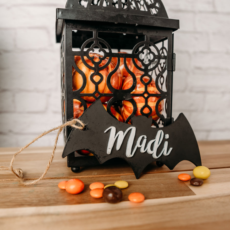 Halloween Personalized Bat Tag