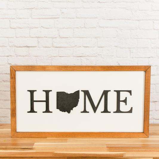 Pick Your State HOME | 11x21 inch 3D Wood Framed Sign
