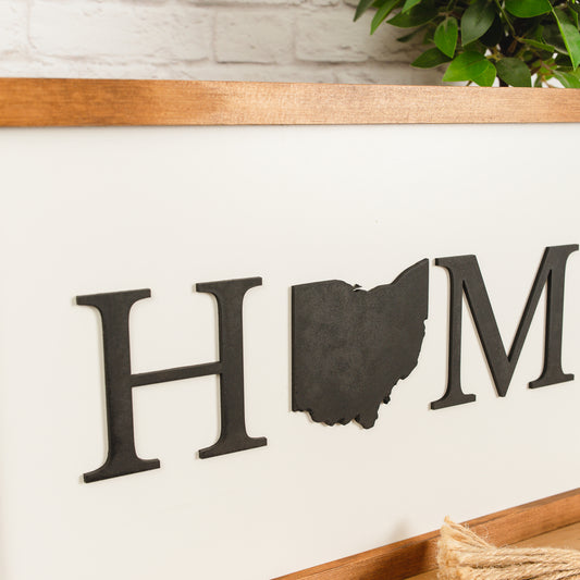 Pick Your State HOME | 11x21 inch 3D Wood Framed Sign