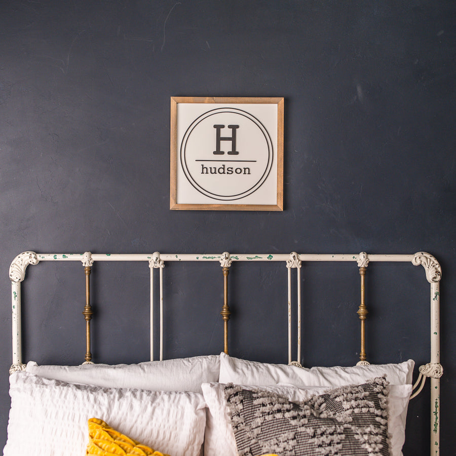 Personalized Kids Room Name Sign | 14x14 inch Wood Sign