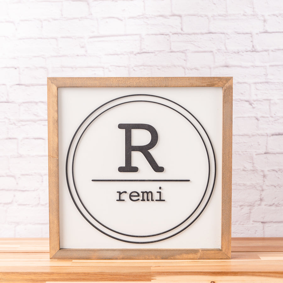Personalized Kids Room Name Sign | 14x14 inch Wood Sign