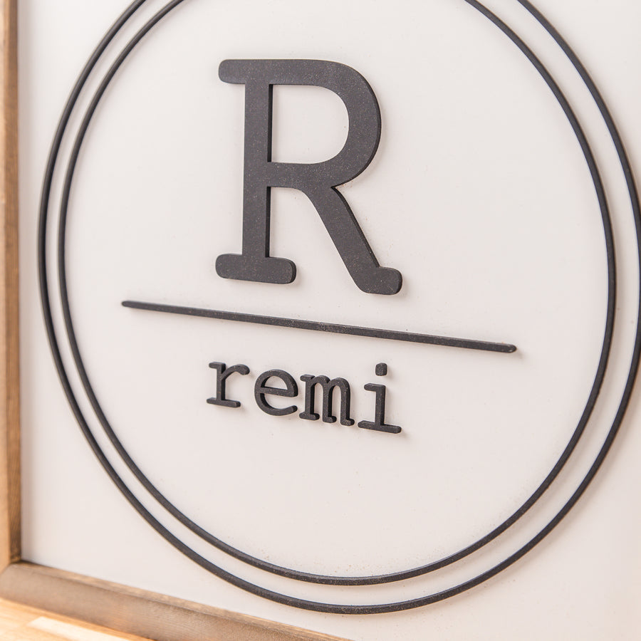 Personalized Kids Room Name Sign | 14x14 inch Wood Sign