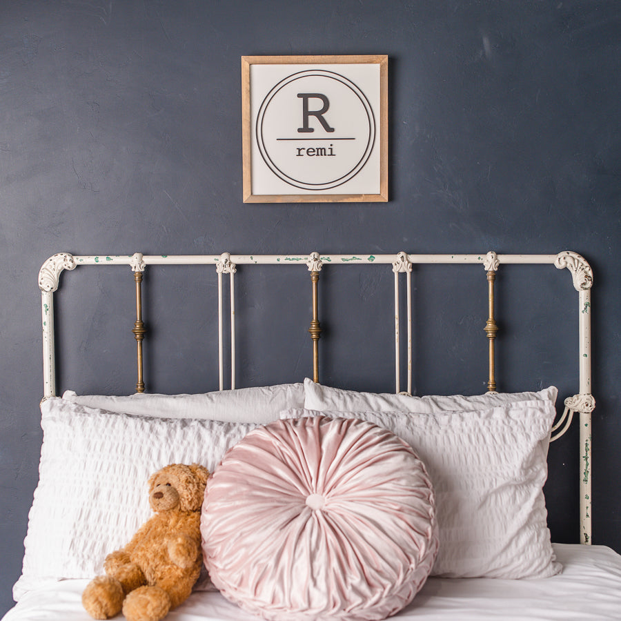 Personalized Kids Room Name Sign | 14x14 inch Wood Sign