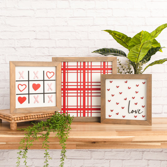 Hugs & Kisses Bundle | Bundle of 3 Valentine Signs