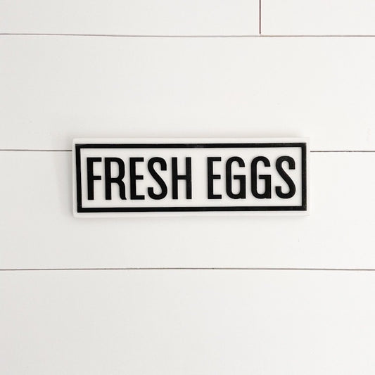 Fresh Eggs Sign | 12 inch Farmhouse Word Sign