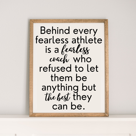 Fearless Coach Sign | 17x21 Wood Sign | Coach Gift