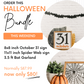 Halloween Bundle | 11 inch Spider Web sign + 8 inch October 31 sign + Bat Garland