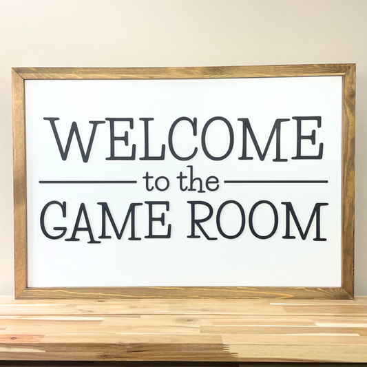 Welcome to the Game Room | 35x24 inch Wood Sign