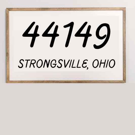 Custom Zip Code Sign | 35x24 inch Wood Sign