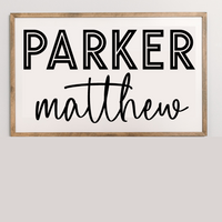 Framed Name Sign | 35x24 inch Wood Sign | Boys Bedroom Sign
