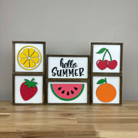 Hello Summer/Fruit Signs | Wood Mini Signs