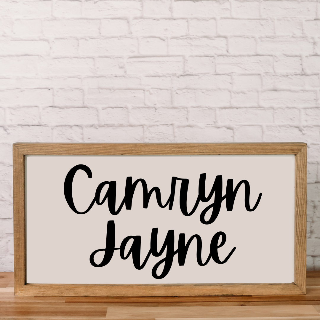 Custom Framed Name Sign