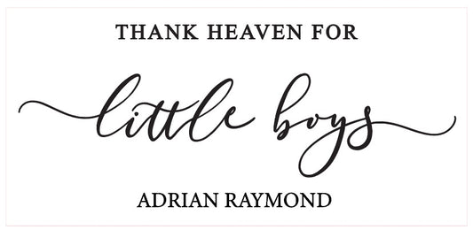 Personalized Thank Heaven for Little Boys | 11x21 inch Wood Sign | Boy Nursery Decor (Copy)