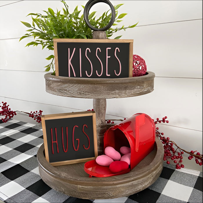 Black Valentine's Mini Signs | Tier Tray Decor